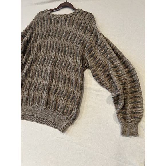 Vintage 90s Louis Roth Textured Stripe Sweater Cosby Coogi Style L Grandpa Multi - Picture 3 of 12